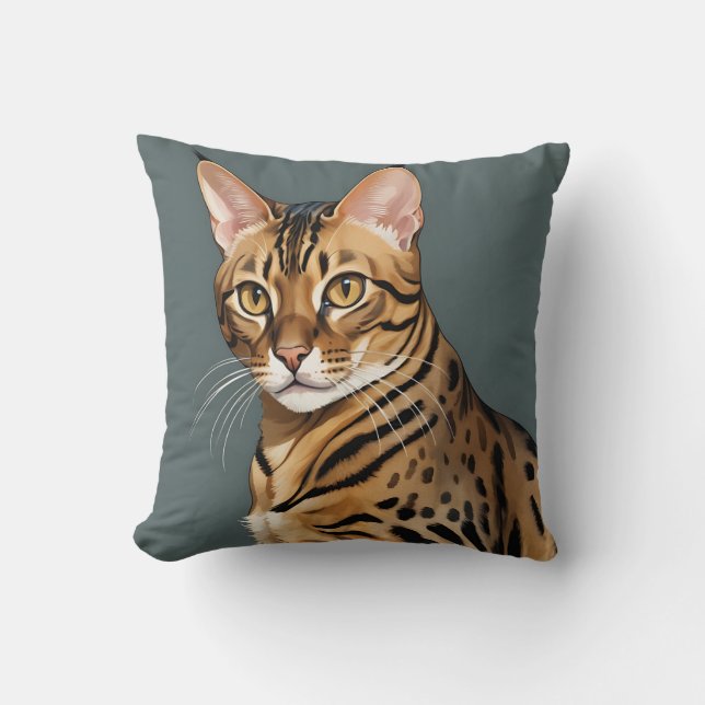 Dynamisches Bengalisches Katapportrait mit markant Kissen (Vorderseite)