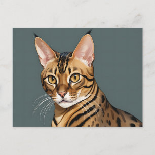 Dynamisches Bengalisches Katapportrait mit markant Postkarte