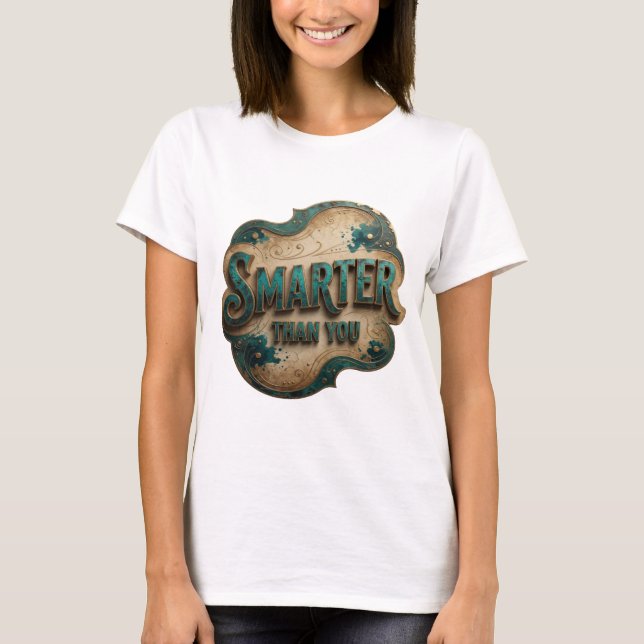 Dynamisches Blau KLÜGER ALS DU Benutzerdefiniertes T-Shirt (Vorderseite)