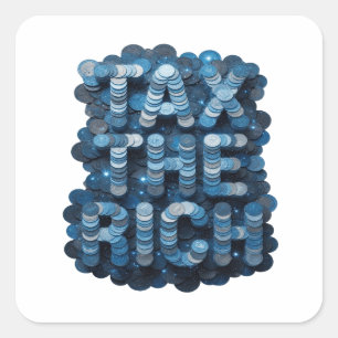 Dynamisches Blau TAX THE RICH Sticker Design