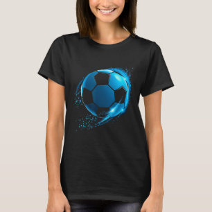 Dynamisches Blaues Fußball Ll T-Shirt