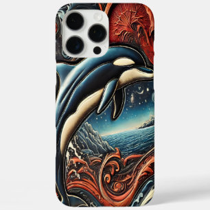 Dynamisches Delfin-Kunstwerk iPhone 16 Pro Max Hülle