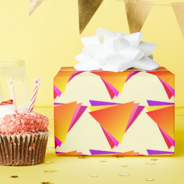 Dynamisches Dreieck-Muster Geschenkpapier (Geburtstagsparty)