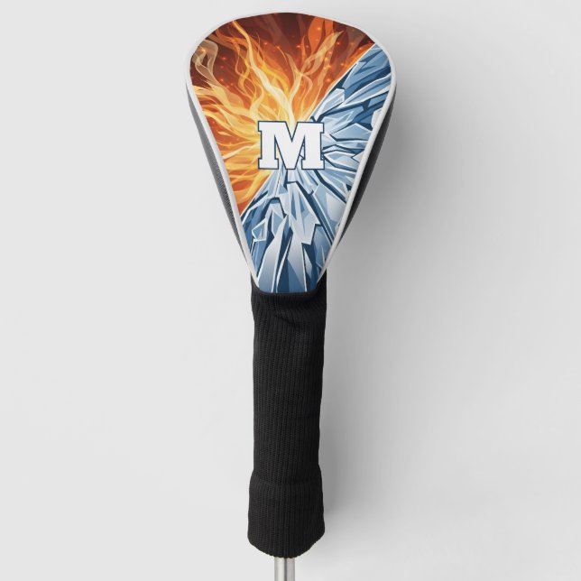 Dynamisches Feuer- und Eis-Elementar  Golf Headcover (Vorderseite)