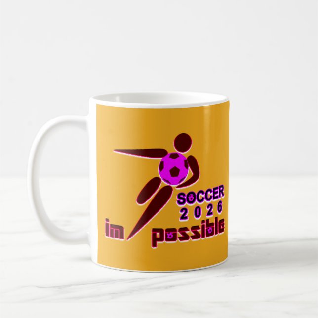 Dynamisches Fußballdesign 2026 Silhouette Kaffeetasse (Links)