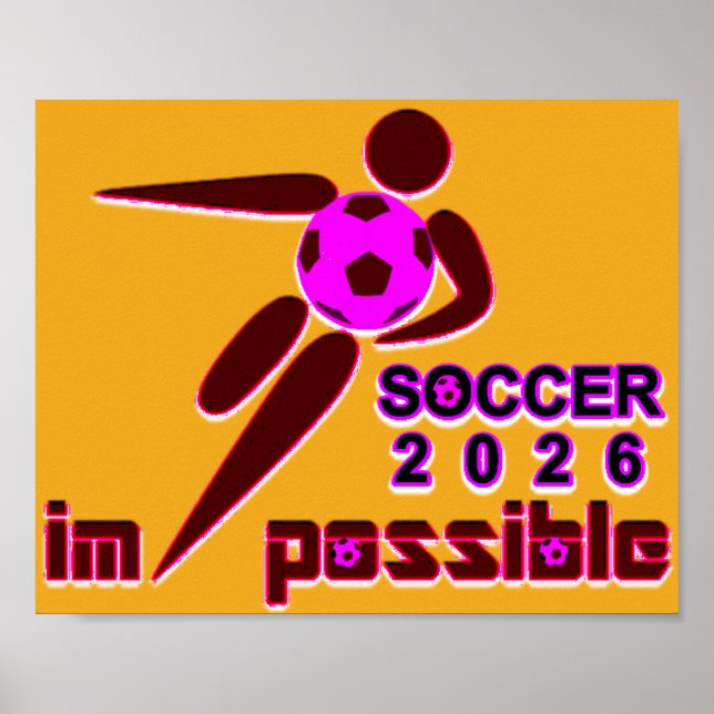 Dynamisches Fußballdesign 2026 Silhouette Poster (Vorne)