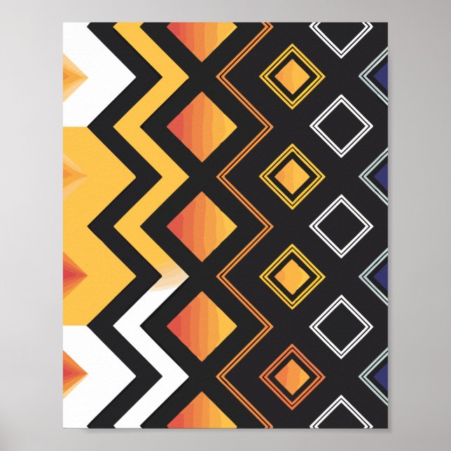 dynamisches geometrisches Fusionsmuster Poster (Vorne)