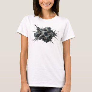 Dynamisches Gold Abstract Cubes Trendy T-Shirt
