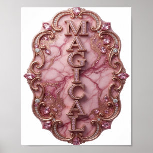 Dynamisches Gold MAGISCHE 3D-Textkunst Poster
