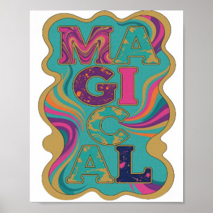 Dynamisches Gold MAGISCHES Kühnes Design Poster