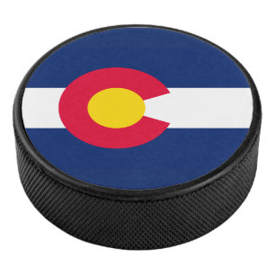 Dynamisches Grafikdesign der Flagge des Bundesstaa Eishockey Puck
