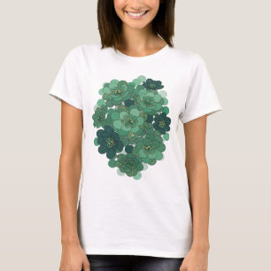 Dynamisches Grün GRÜNES BLUMEN DESIGN Grafikdesign T-Shirt