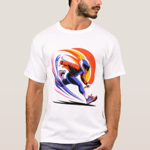 Dynamisches Helmläufer-Sprint-Wirbel-T-Shirt T-Shirt