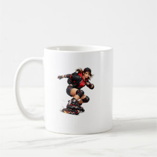 Dynamisches Inline-Skating-Sportdesign Kaffeetasse