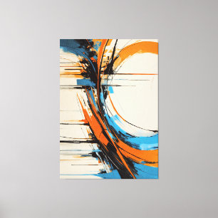Dynamisches Orange Blau Abstrakt Expressionismus K Leinwanddruck
