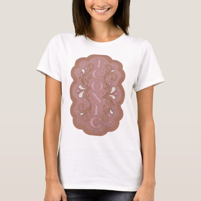 Dynamisches Pink ICONIC Grafikdesign T-Shirt (Vorderseite)