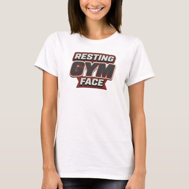 Dynamisches RESTING GYM FACE Mode-Print T-Shirt (Vorderseite)