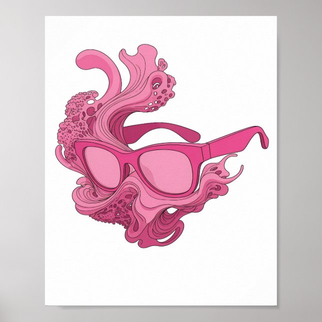 Dynamisches Rosa ABSTRACT ART Künstlerisches Motiv Poster (Vorne)