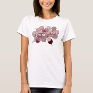 Dynamisches Rosa GLAS HALB VOLL-TYP VON PERSON T-Shirt