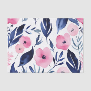 Dynamisches Rosa und Marine Wasserfarbe Seidenpapier