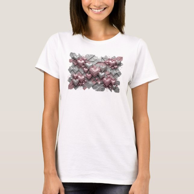 Dynamisches rotes ABSTRACT ART Statement T-Shirt (Vorderseite)