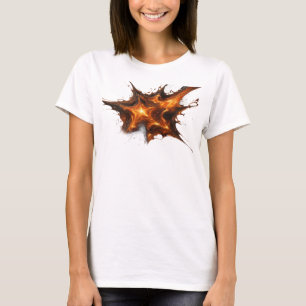 Dynamisches rotes abstraktes Sterne Grafikdesign T-Shirt