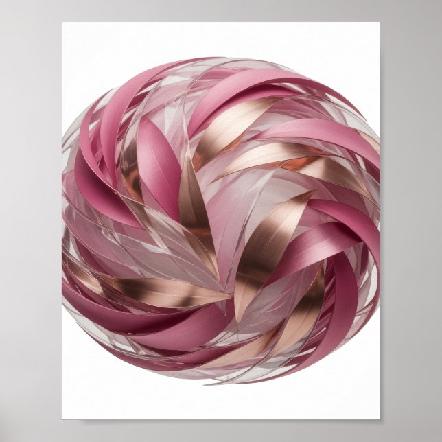 Dynamisches Silber ABSTRACT ART Abstrakte Gestaltu Poster (Vorne)