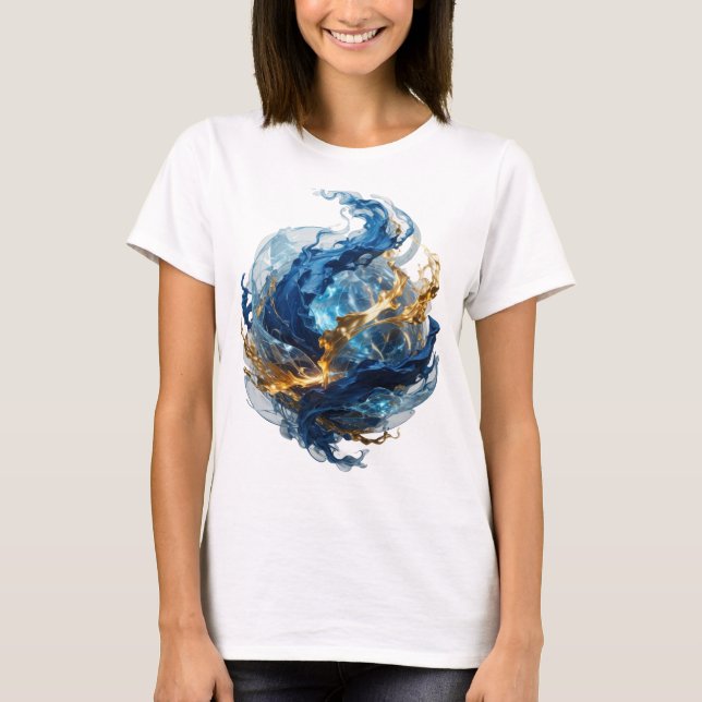 Dynamisches Silber ABSTRACT ART Abstrakte Gestaltu T-Shirt (Vorderseite)