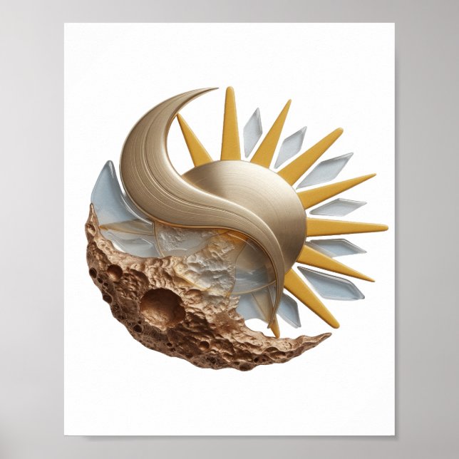 Dynamisches Silber ABSTRACT ART Mode Druck Poster (Vorne)