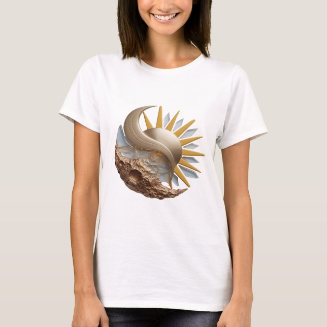 Dynamisches Silber ABSTRACT ART Mode Druck T-Shirt (Vorderseite)