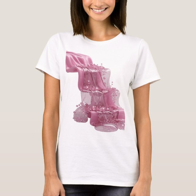 Dynamisches Silber ABSTRACT ART Mode Druck T-Shirt (Vorderseite)