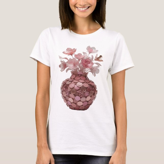 Dynamisches Silber ABSTRACT ART Statement Design T-Shirt (Vorderseite)