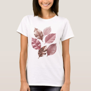 Dynamisches Silber GOLDENE BLÄTTER Grafikdesign T-Shirt
