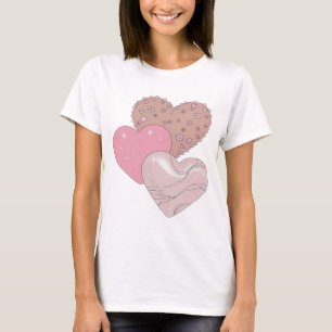Dynamisches Silber HEARTS AND STARS Grafikdesign T-Shirt