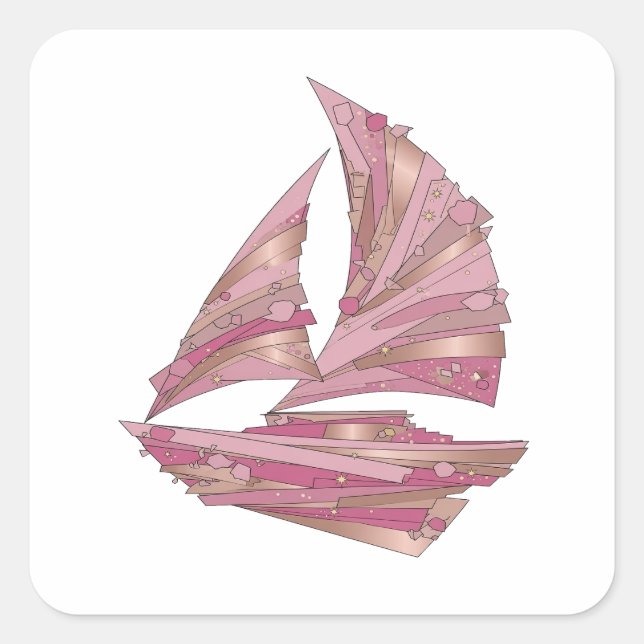 Dynamisches Silber PINK CRYSTAL SHIP Sticker Druck (Vorderseite)