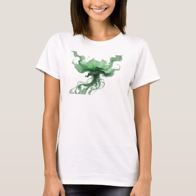 Dynamisches silbernes abstraktes Bänder Custom-Shi T-Shirt (Vorderseite)