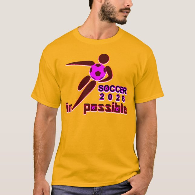 Dynamisches Soccer 2026 Silhouettendesign T-Shirt (Vorderseite)