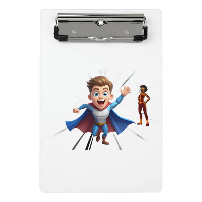 Dynamisches Superhelden-Team Mini-Clipboard  Mini Klemmbrett (Vorderseite)