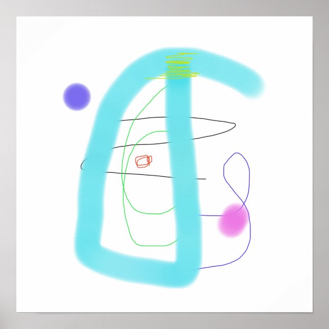 Dynamisches Zusammenspiel von Formen und Farben Poster (Vorne)