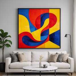Dynamism - Abstract Style Primary Colored Art Poster