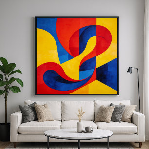 Dynamismus - Abstrakter Stil Primärfarbige Kunst Poster
