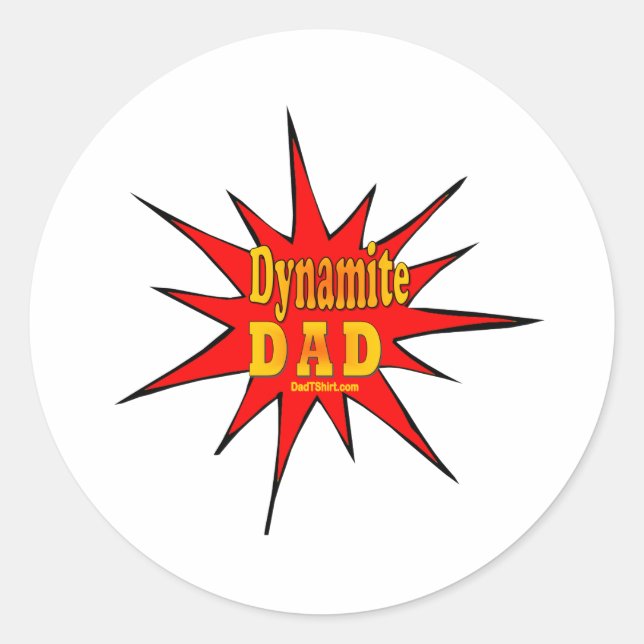 Dynamite Vater Geschenke Runder Aufkleber (Vorderseite)