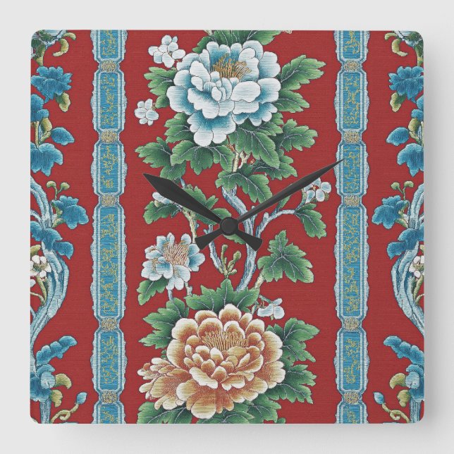 Dynastischer Garten Quadratische Wanduhr (Vorderseite)
