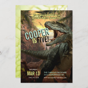 DynoMite T-Rex Dinosaurier Einladung Boys Geburts