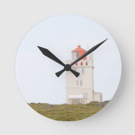 Dyrholaey Leuchtturm-Island-Uhr Runde Wanduhr