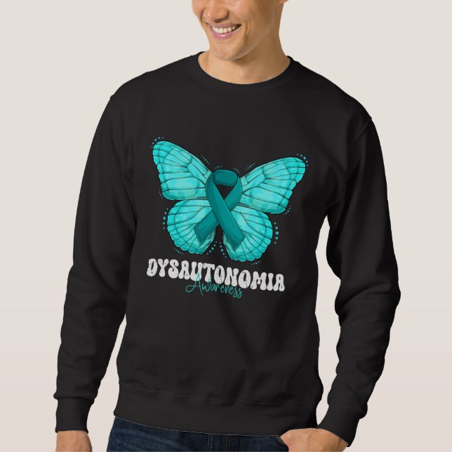Dysautonomia Awareness Month Teal Ribbon Butterfly Sweatshirt (Vorderseite)