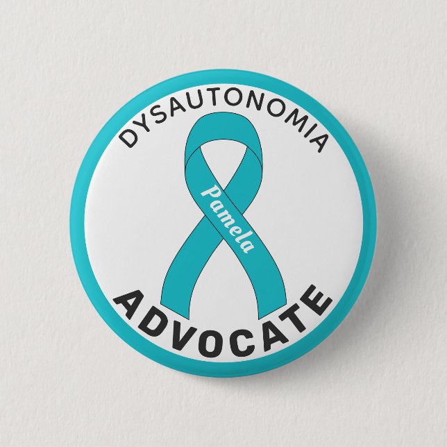 Dysautonomie Advocate Ribbon White Button (Vorderseite)