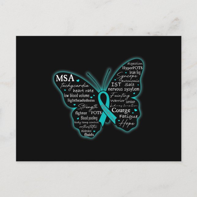 Dysautonomie Awareness POTS HyperPOTS NCS Monat T- Postkarte (Vorderseite)