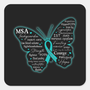 Dysautonomie Awareness POTS HyperPOTS NCS Monat T- Quadratischer Aufkleber
