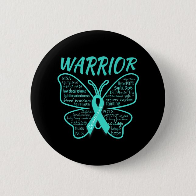 Dysautonomie Awareness POTS HyperPOTS NCS Warrior Button (Vorderseite)